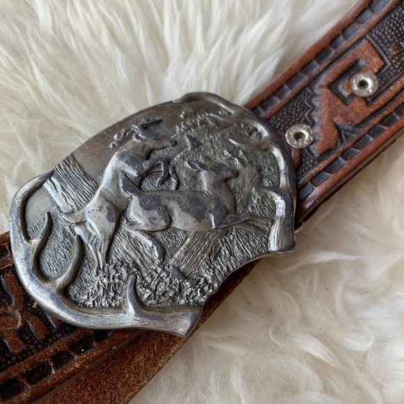 Vintage Other - VTG | Dear Buckle Mexico Leather Belt